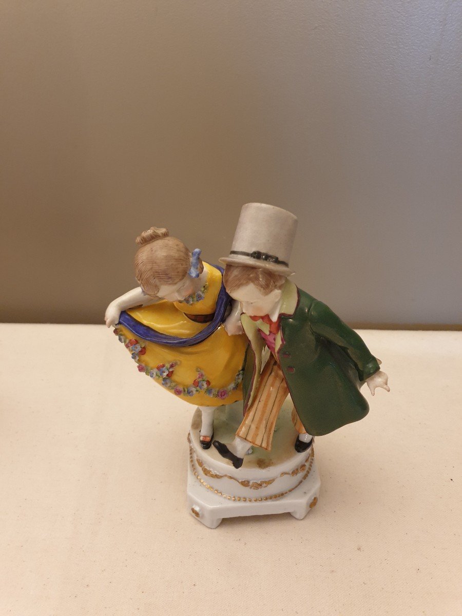 Couple Of Dancers In German Porcelain - Thuringia - E Et A Muller-photo-2