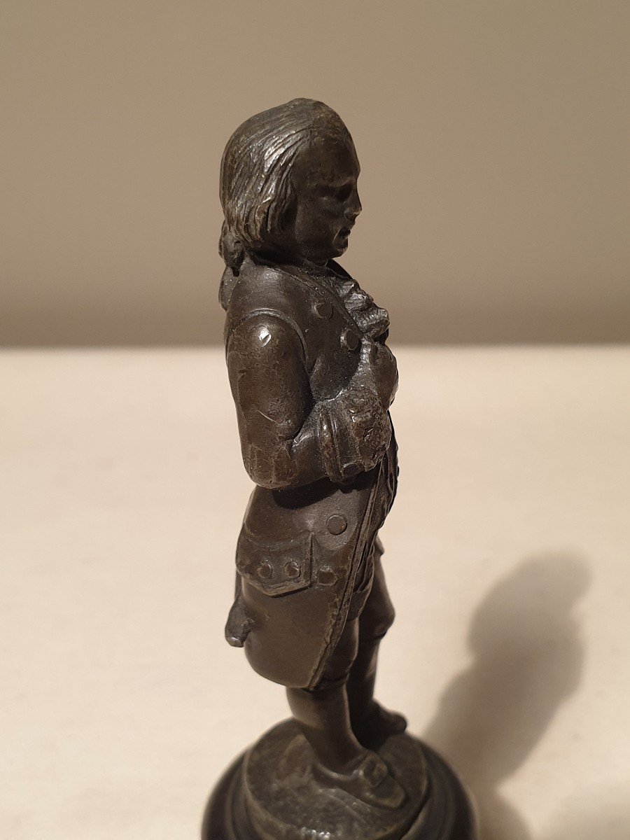 Small Regulate Statuette Of George Washington On Wooden Base-photo-2