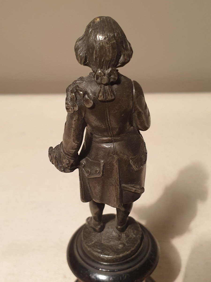 Small Regulate Statuette Of George Washington On Wooden Base-photo-3