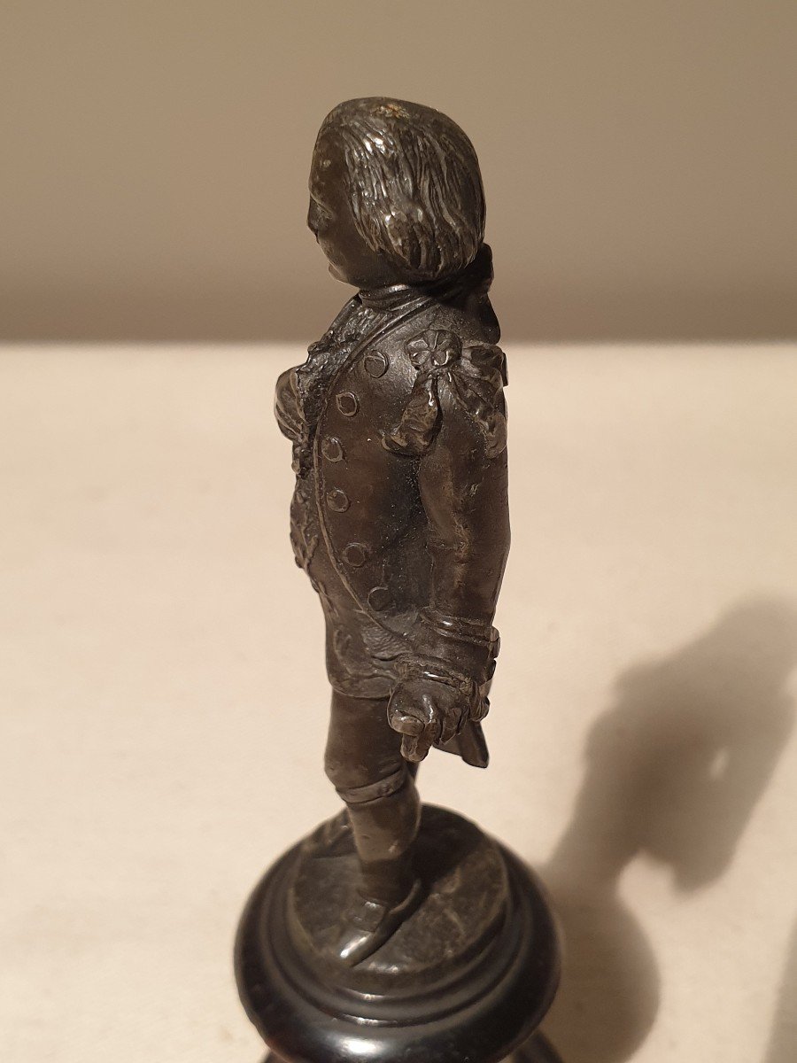 Small Regulate Statuette Of George Washington On Wooden Base-photo-4