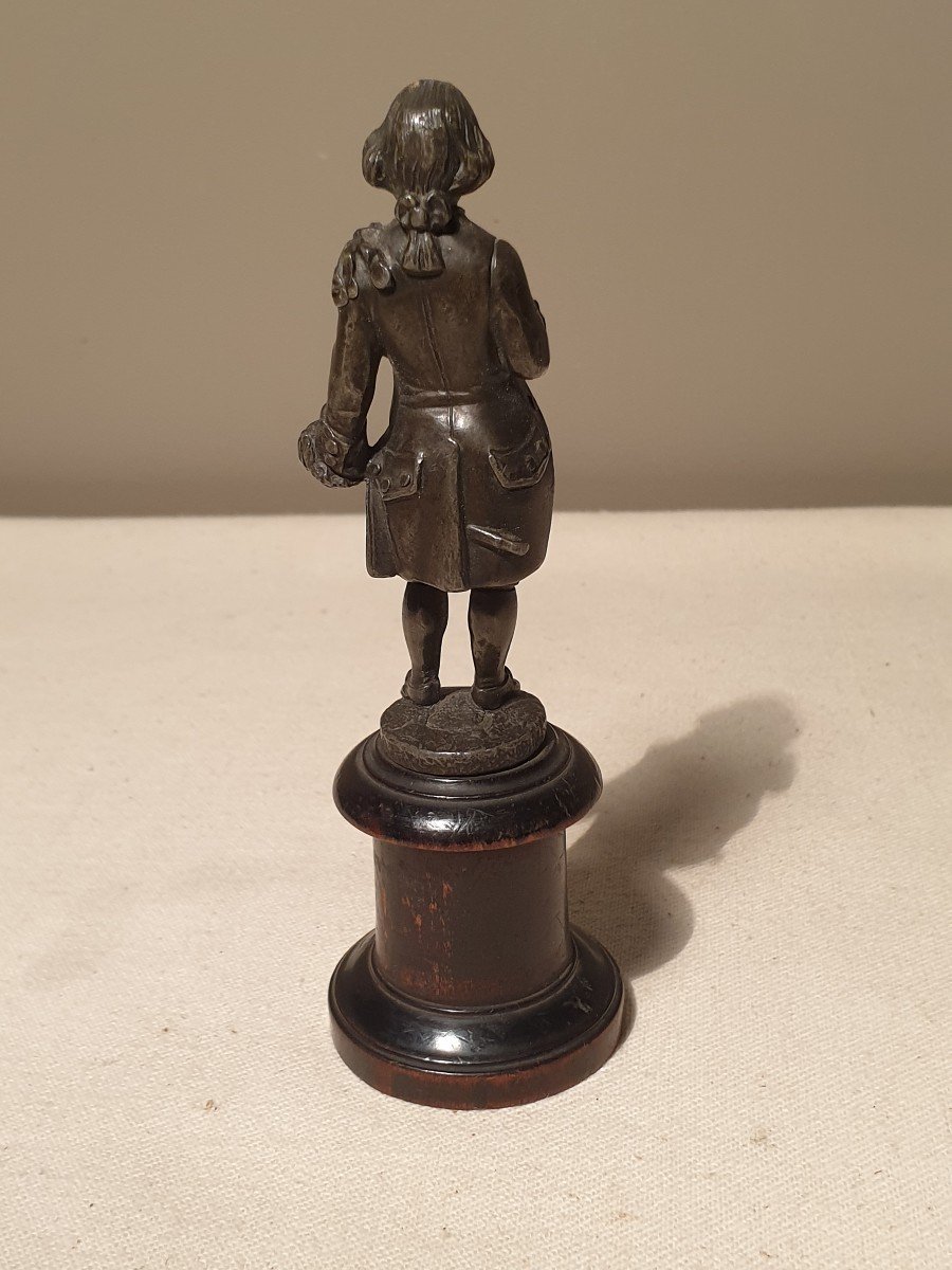 Small Regulate Statuette Of George Washington On Wooden Base-photo-4