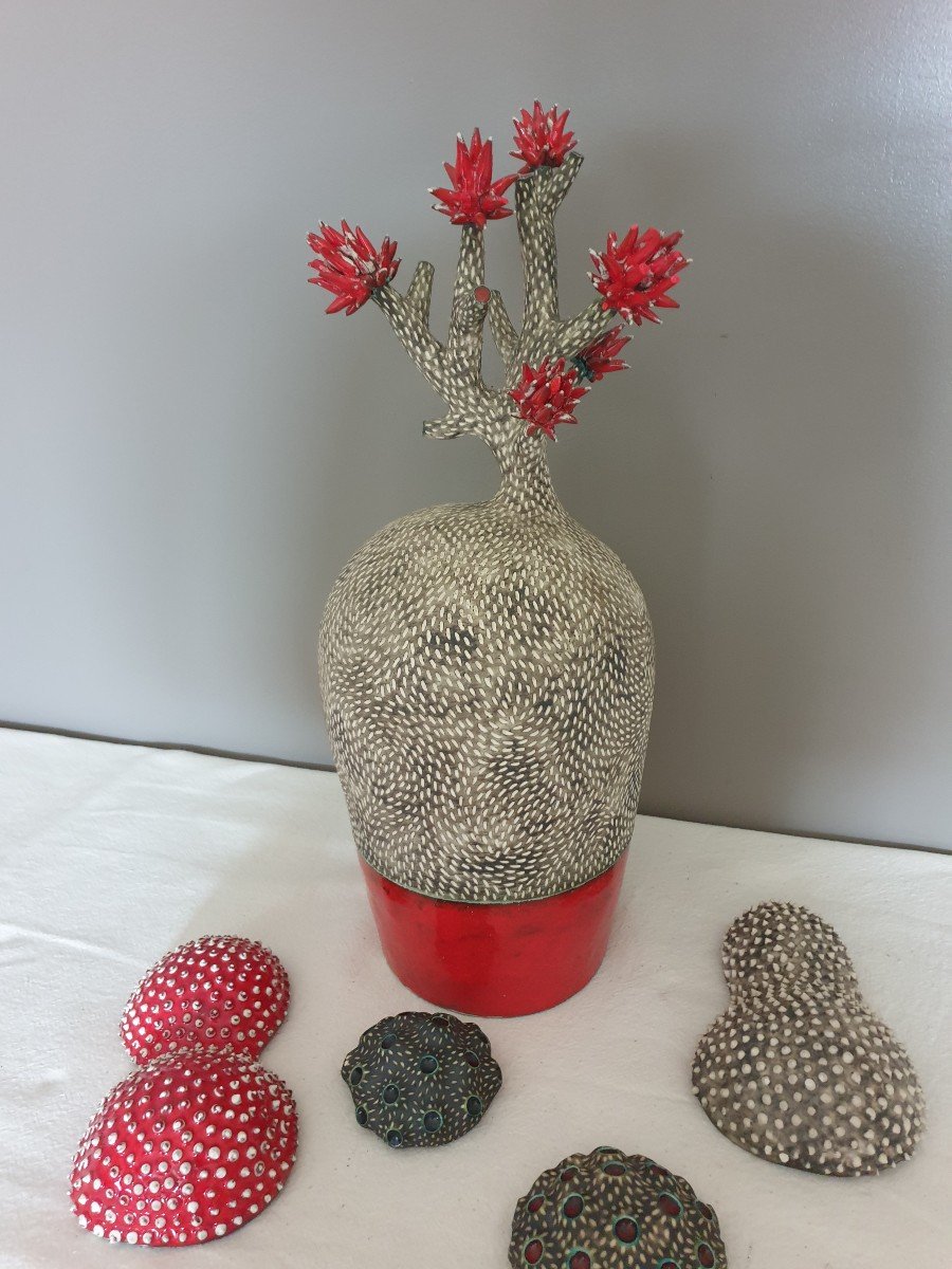 Sandstone Sculptures By Eliane Monnin. The Coral World. Height 42.5 Cm-photo-7