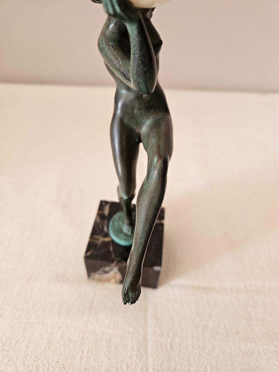 Sculpture Max Le Verrier Et Briand "dancer With A Ball". Signature Of The Two Artists-photo-4