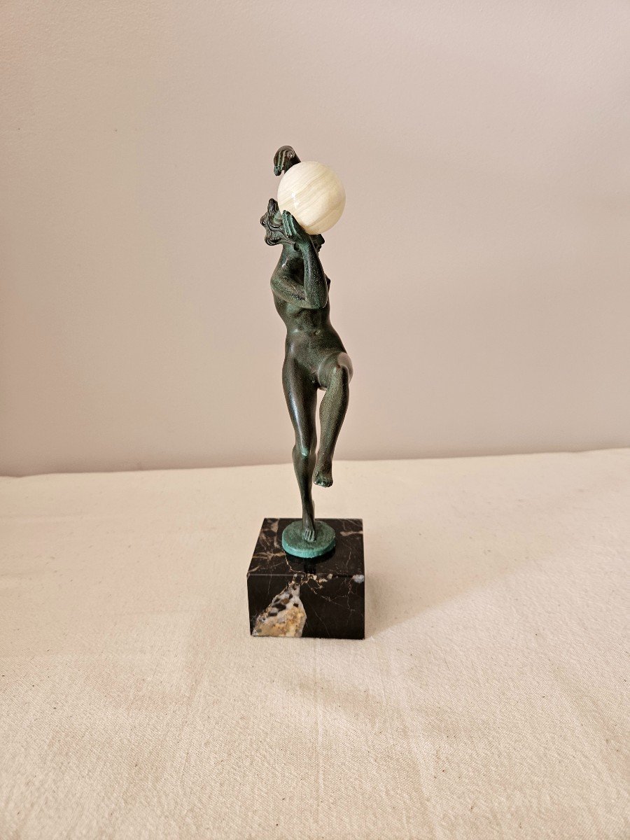 Sculpture Max Le Verrier Et Briand "dancer With A Ball". Signature Of The Two Artists-photo-6