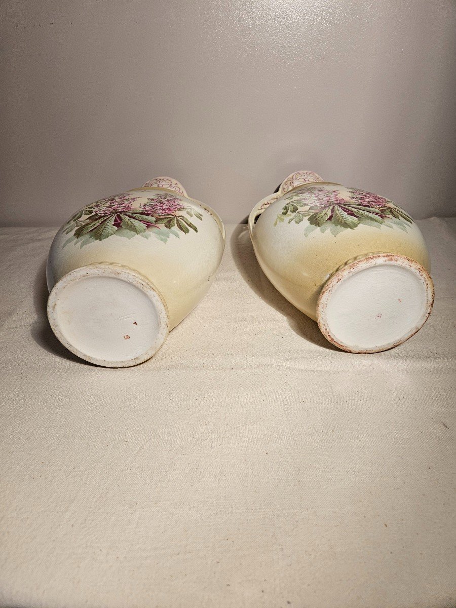 Pair Of Austrian Art Deco Ceramic Vases. Amphora Style-photo-5