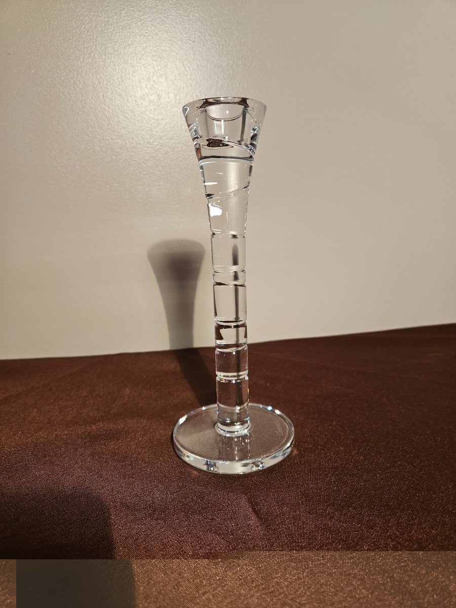 Christofle Crystal Candle Holder, Modern Size Height 21 Cm-photo-5