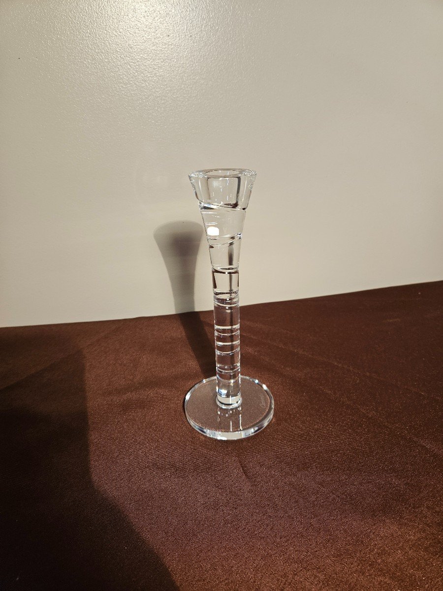 Christofle Crystal Candle Holder, Modern Size Height 21 Cm-photo-6