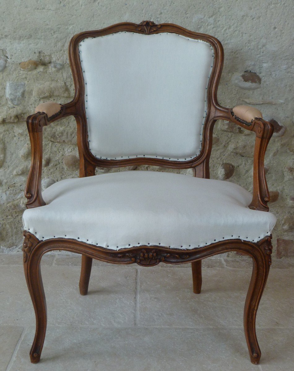 Suite De 4 Fauteuils Cabriolet De Style Louis XV-photo-4