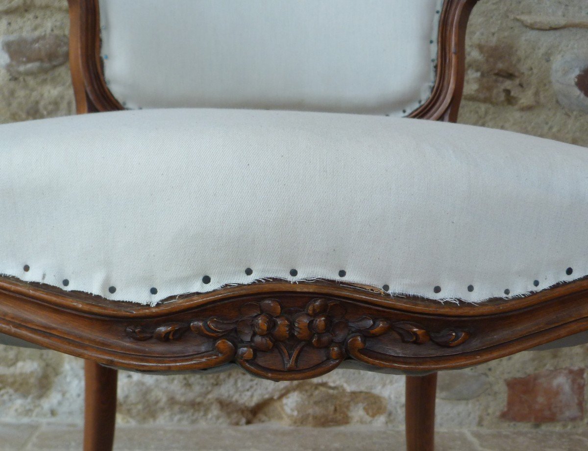 Suite De 4 Fauteuils Cabriolet De Style Louis XV-photo-5