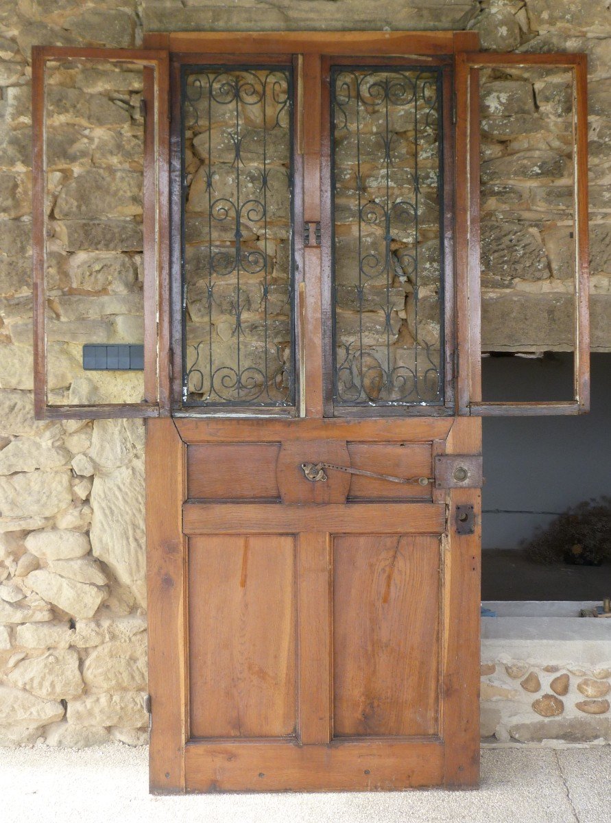 Late 19th Century Oak Entrance Door -photo-2