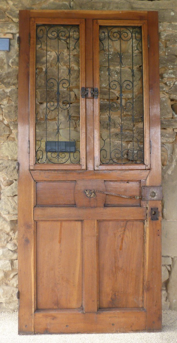 Late 19th Century Oak Entrance Door -photo-5