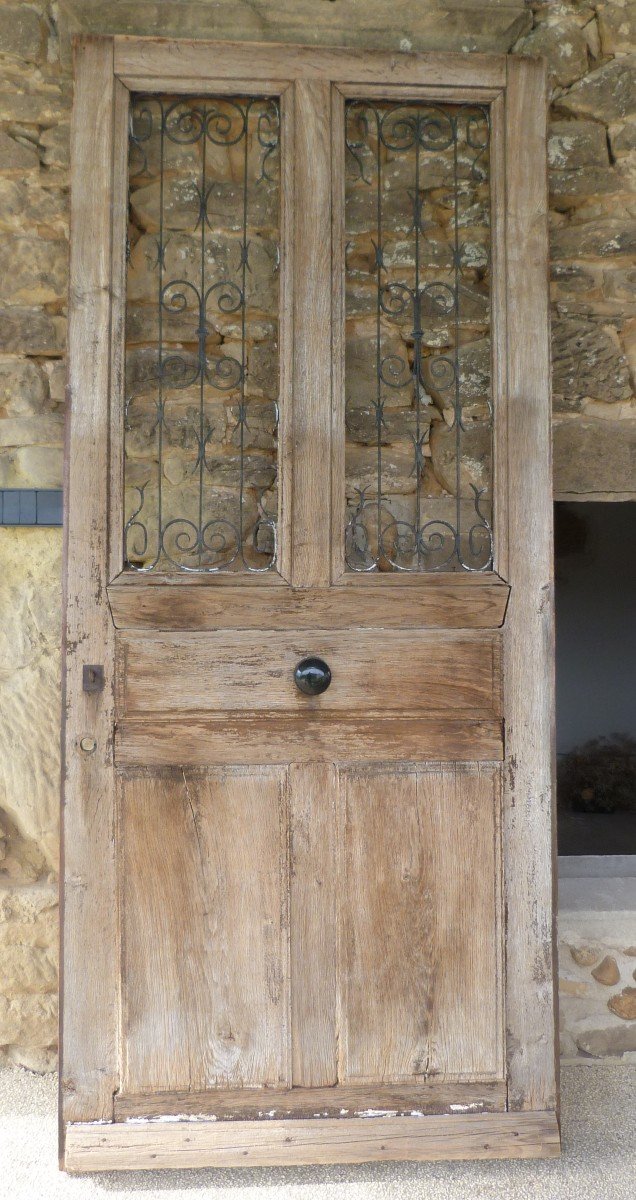 Late 19th Century Oak Entrance Door 