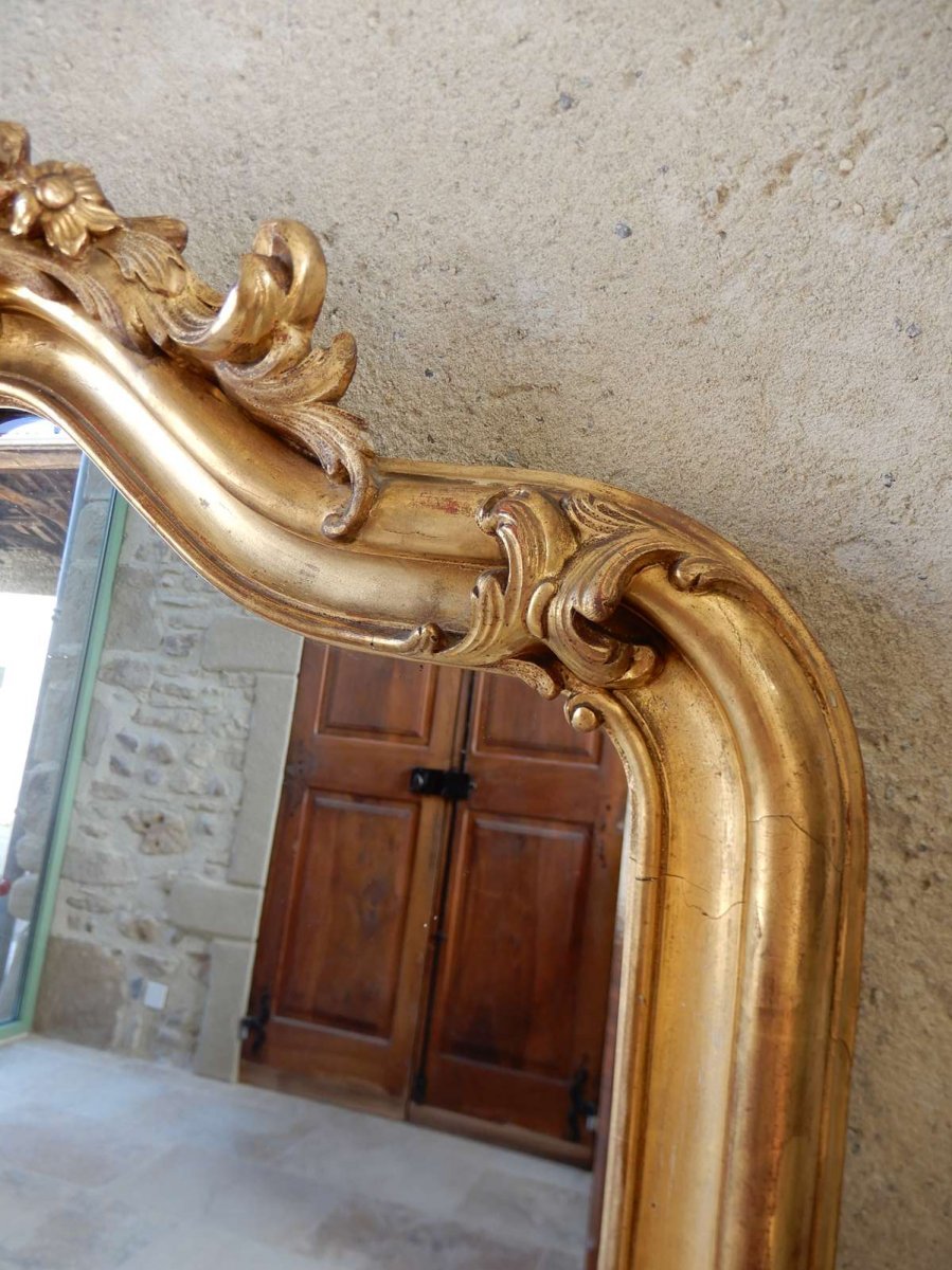 Louis XV Style Mirror Golden Wood 19 Eme Century-photo-3