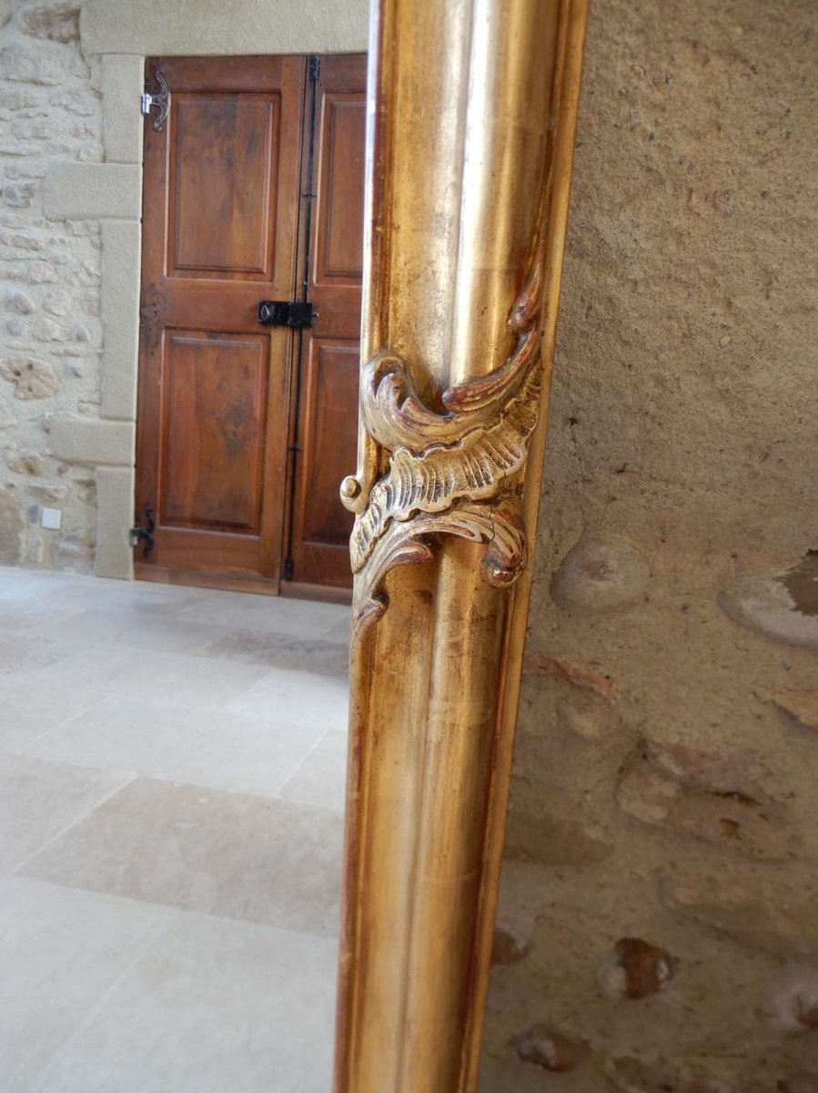 Louis XV Style Mirror Golden Wood 19 Eme Century-photo-4