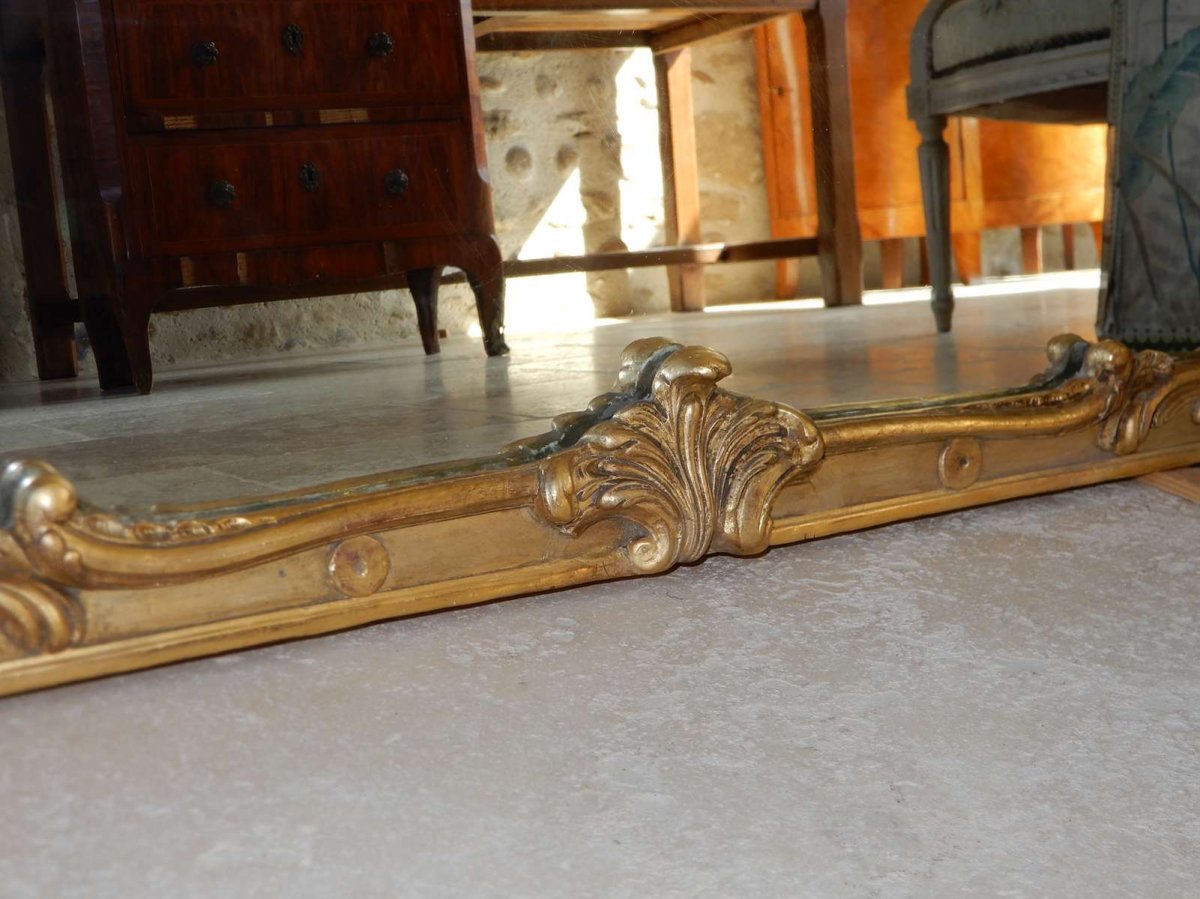 Louis XV Style Mirror Golden Wood 19 Eme Century-photo-7