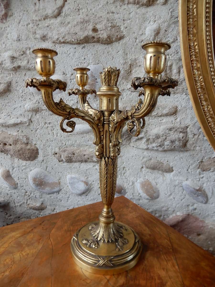 Pair Of Candlesticks / Candelabra Signed A. Marionnet In Paris-photo-2