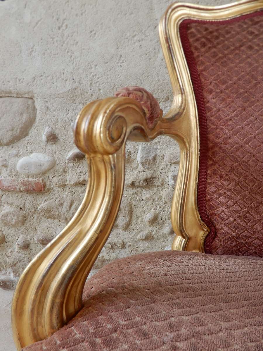 Louis XV Period Cabriolet In Golden Wood-photo-8