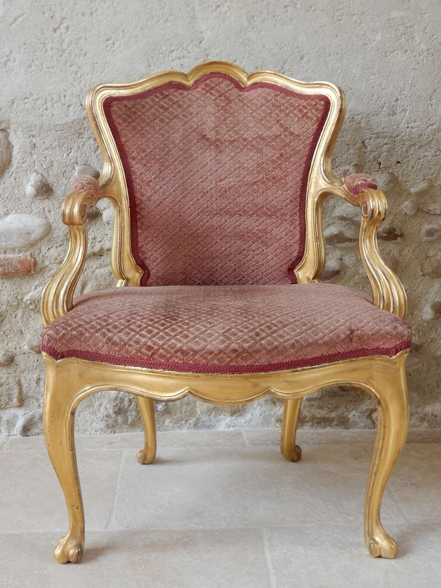 Louis XV Period Cabriolet In Golden Wood