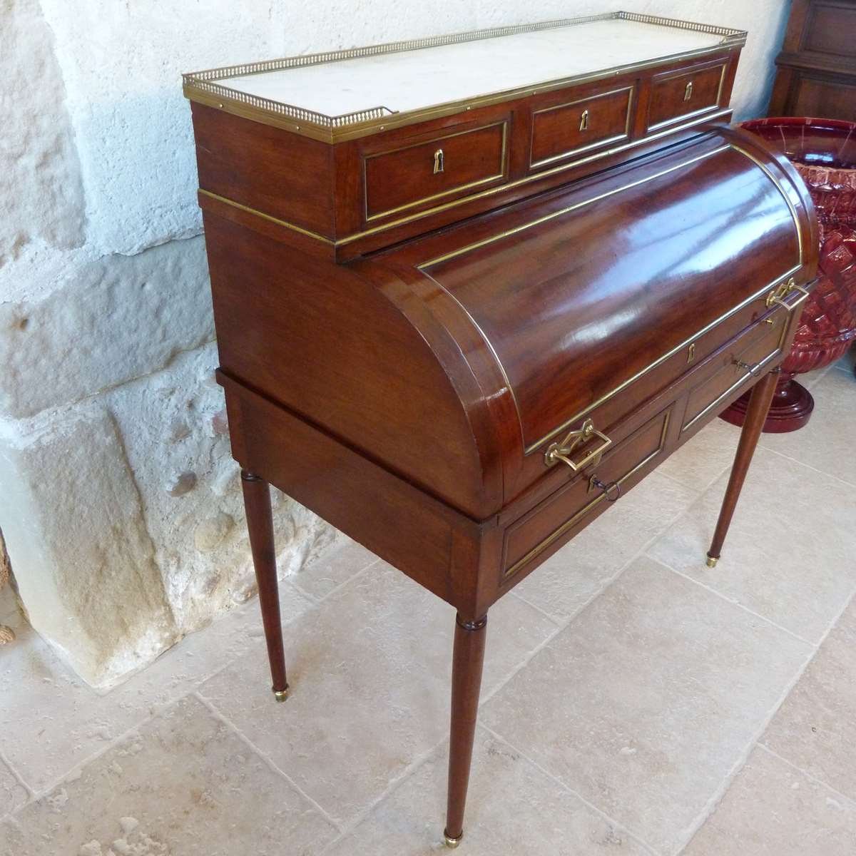 Bureau secr&eacute;taire &agrave; Cylindre Directoire  -photo-4