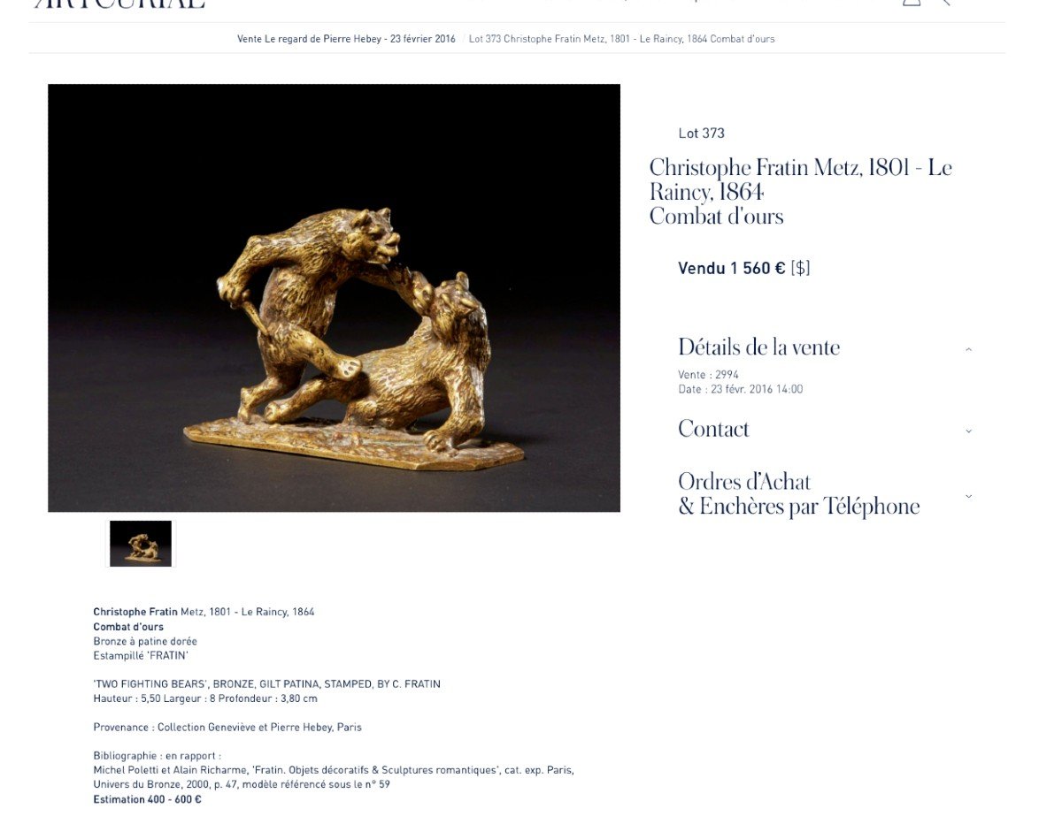 Fratin (1801-1864) & Dep Art Deco Clock In Bronze And Marble Bear Fight With Dagger-photo-1