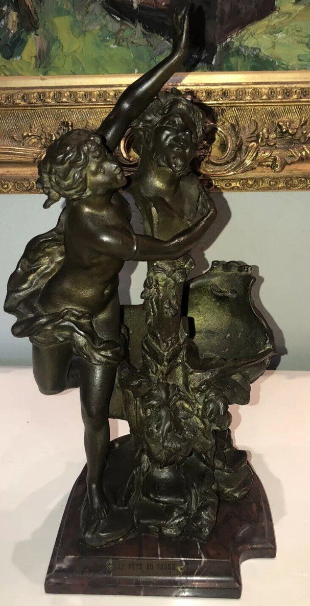 Van DE VOORDE & Charles LEVY (1820-1899)  La Fête Du Faune   Signé.   H 46 Cm-photo-8