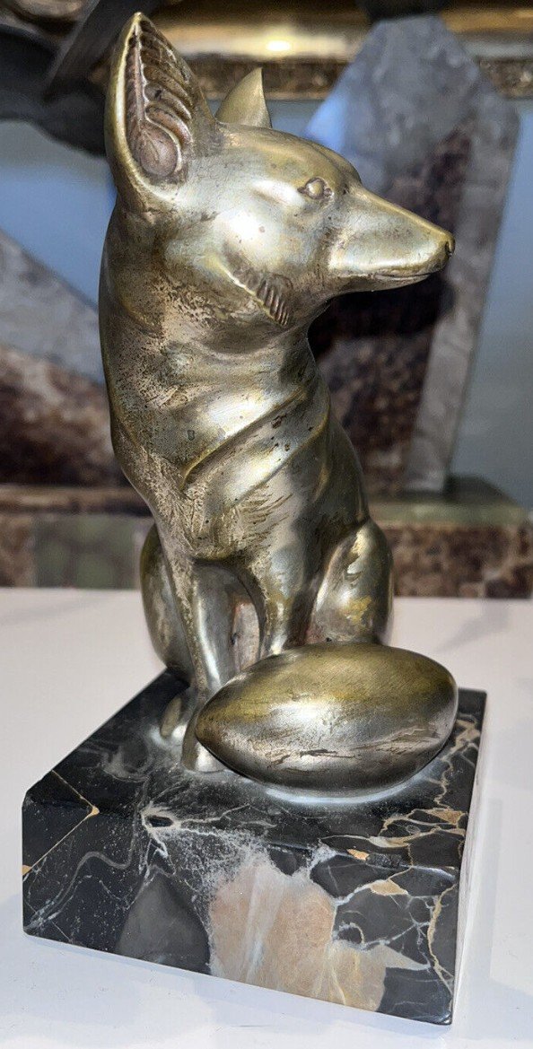 Gh Laurent (20th Century) Fennec Or Fox In Bronze On Marble Base Signed-photo-4