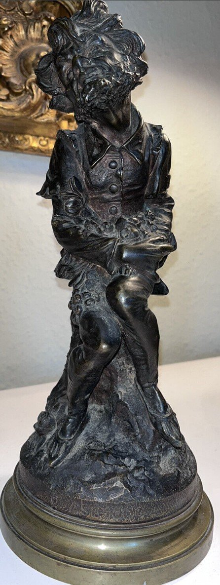 LE LIBON  (XXème) Statue Quasimodo En Bronze Signé   A Double Patine   Hauteur 33cm-photo-3