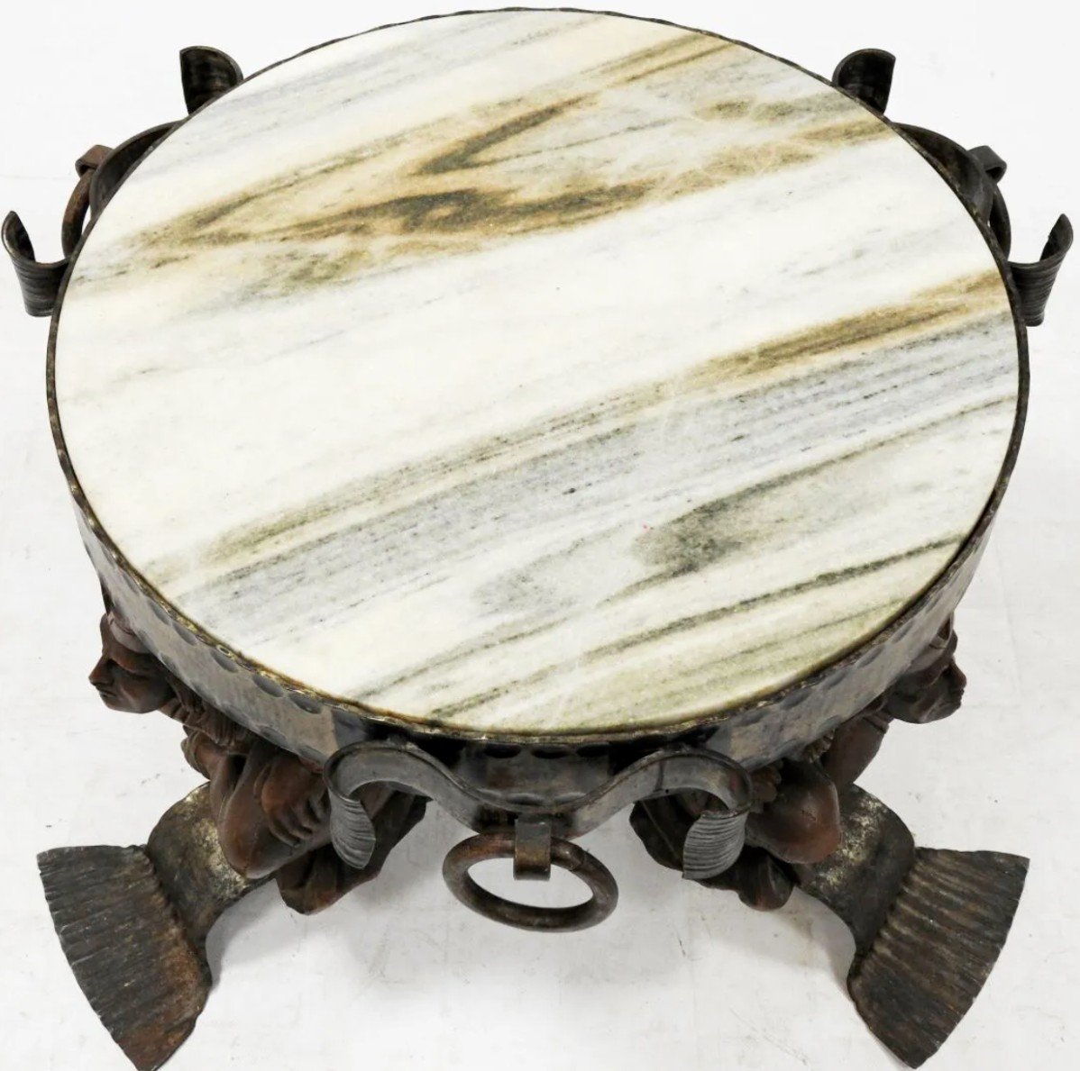 Jean-maurice Rothschild (1902-1999) Coffee Table With Circular Marble Top-photo-2