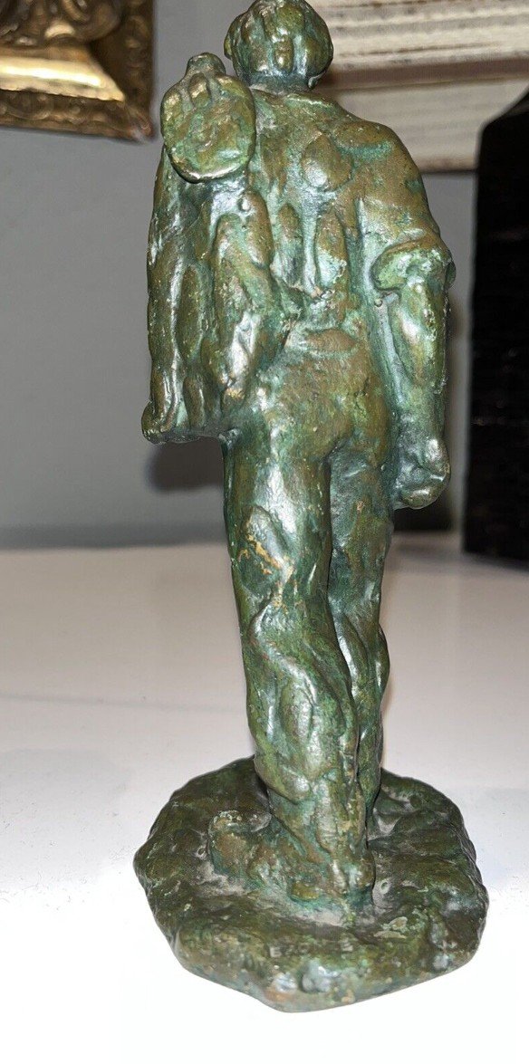 Guero (xx) Set Of 3 Bronze Sculptures With Green Patina Signed-photo-3