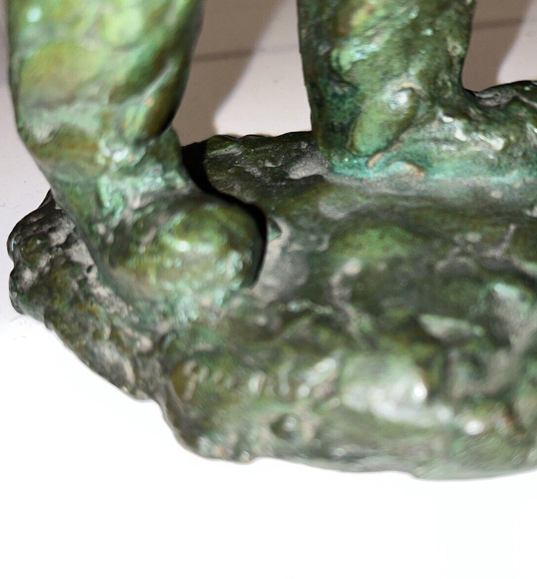 Guero (xx) Set Of 3 Bronze Sculptures With Green Patina Signed-photo-4