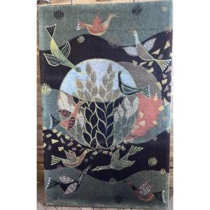 Pierre De Berroeta (1914-2004) 70s Wool Tapestry Signed