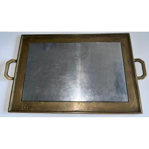 David Marshall (born 1942) Brutalist Bronze And Aluminum Serving Tray Signed