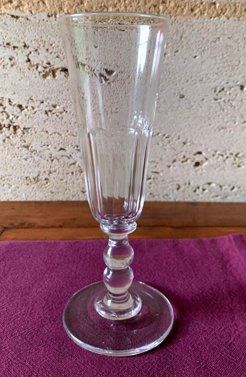 12 Antique 19th Century Crystal Flutes