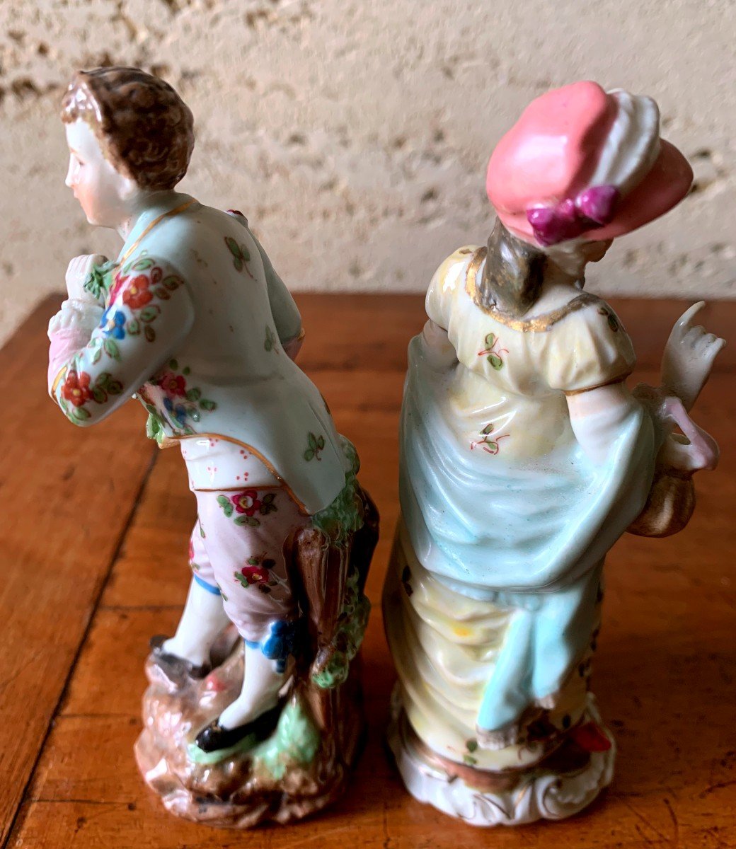 Couple En Porcelaine Polychrome  ,début XIXème ,manufacture De Thuringe  -photo-4