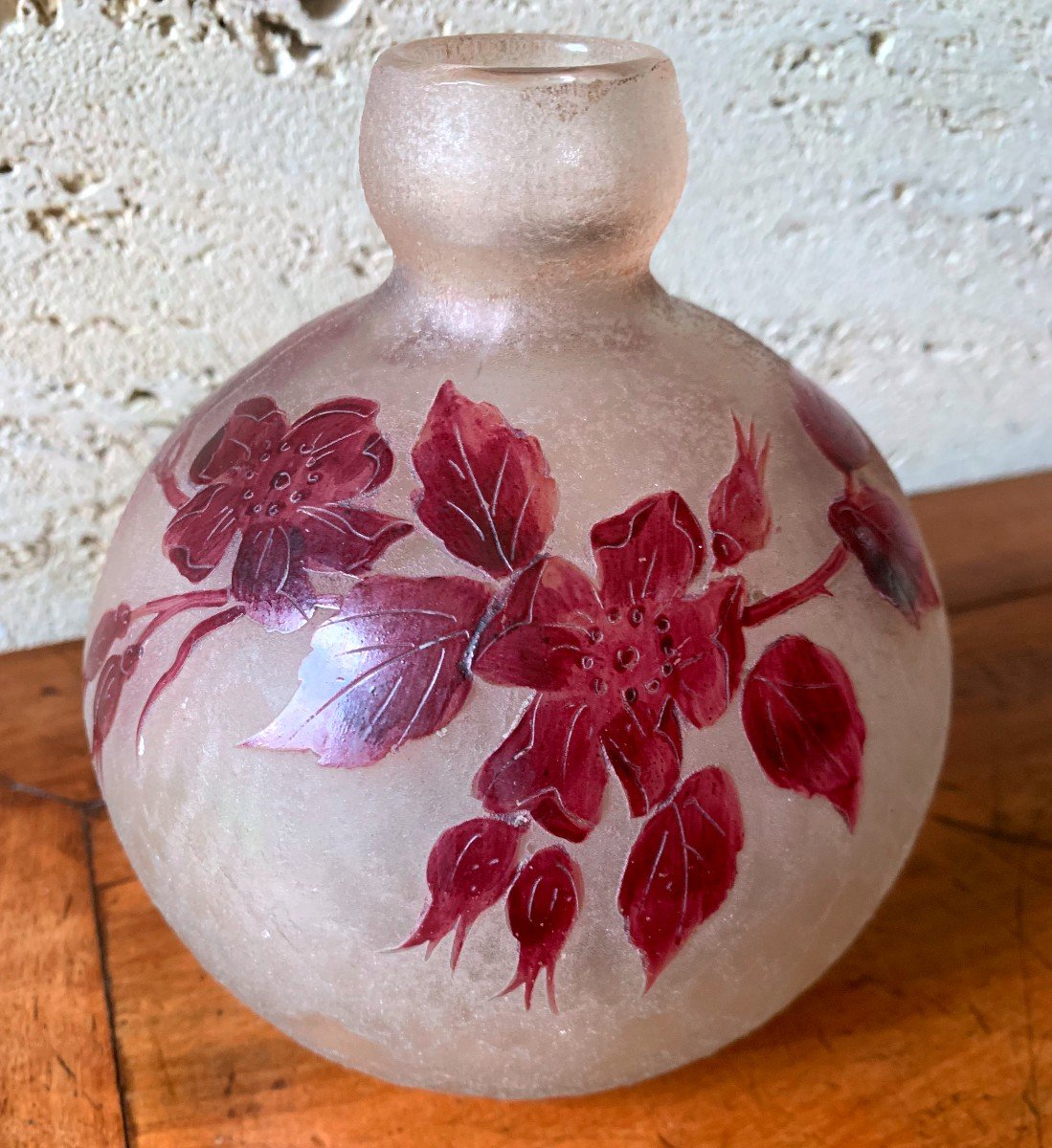 Vase Boule En Verre Multicouche Signé De Legras ( 1839-1916 )-photo-3