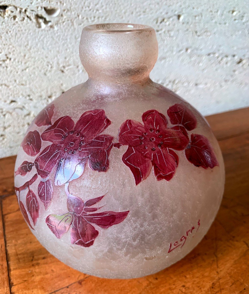 Vase Boule En Verre Multicouche Signé De Legras ( 1839-1916 )