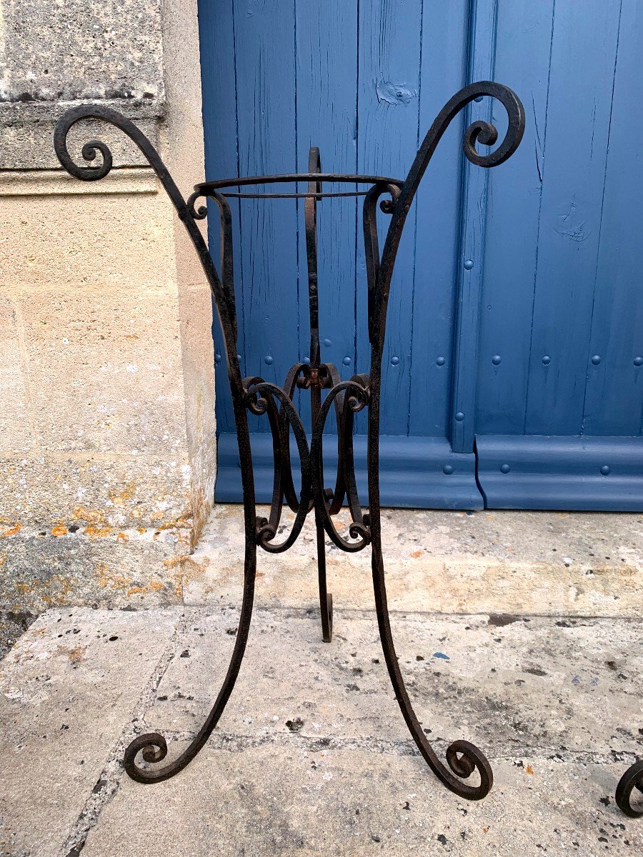 Pair Of Old Riveted Wrought Iron Pot Holders.