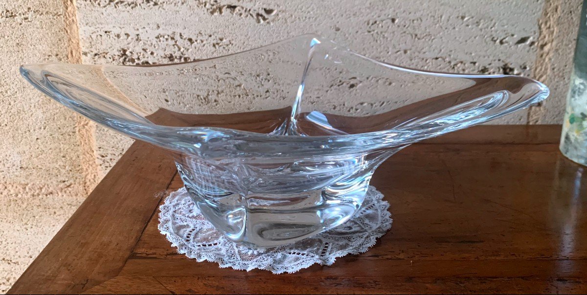 Large Crystal Cup Signed Daum 1950s-photo-3