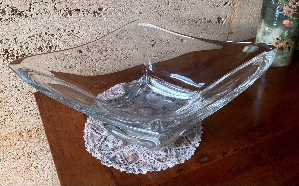 Large Crystal Cup Signed Daum 1950s-photo-3