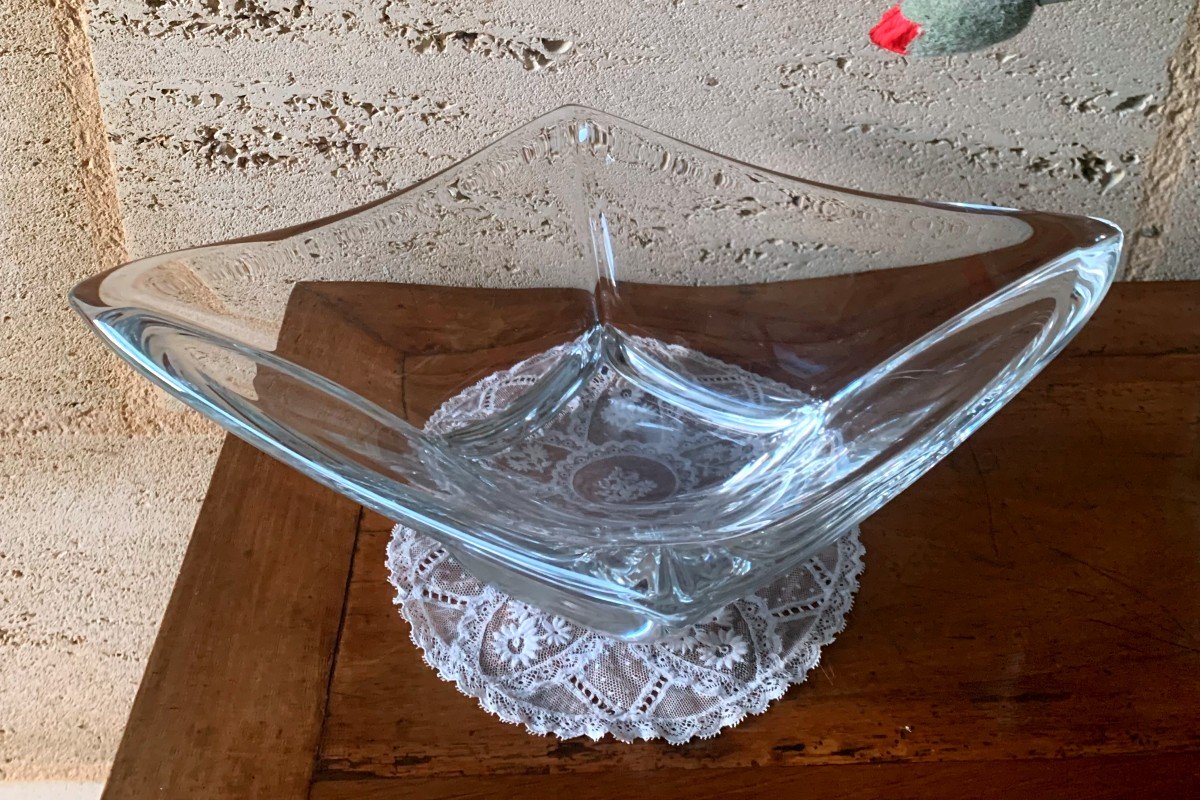 Large Crystal Cup Signed Daum 1950s