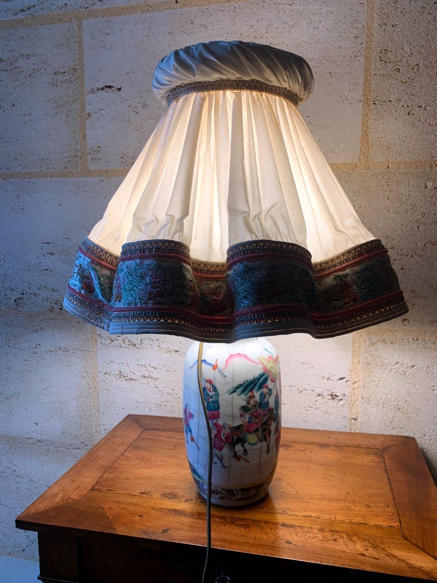 Antique (19th Century) Chinese Porcelain Lamp -photo-4