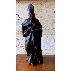 Polychrome Wood Sculpture - Height 44 Cm - Naples 17th