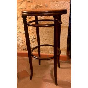 Tabouret Haut En Bois Tourné Estampillé Thonet (1796-1871 )