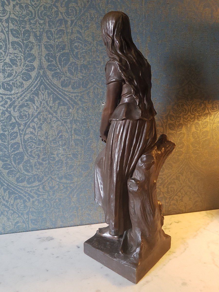 Sculpture En Bronze, Jeanne d'Arc Par Eugène Laurent. -photo-4