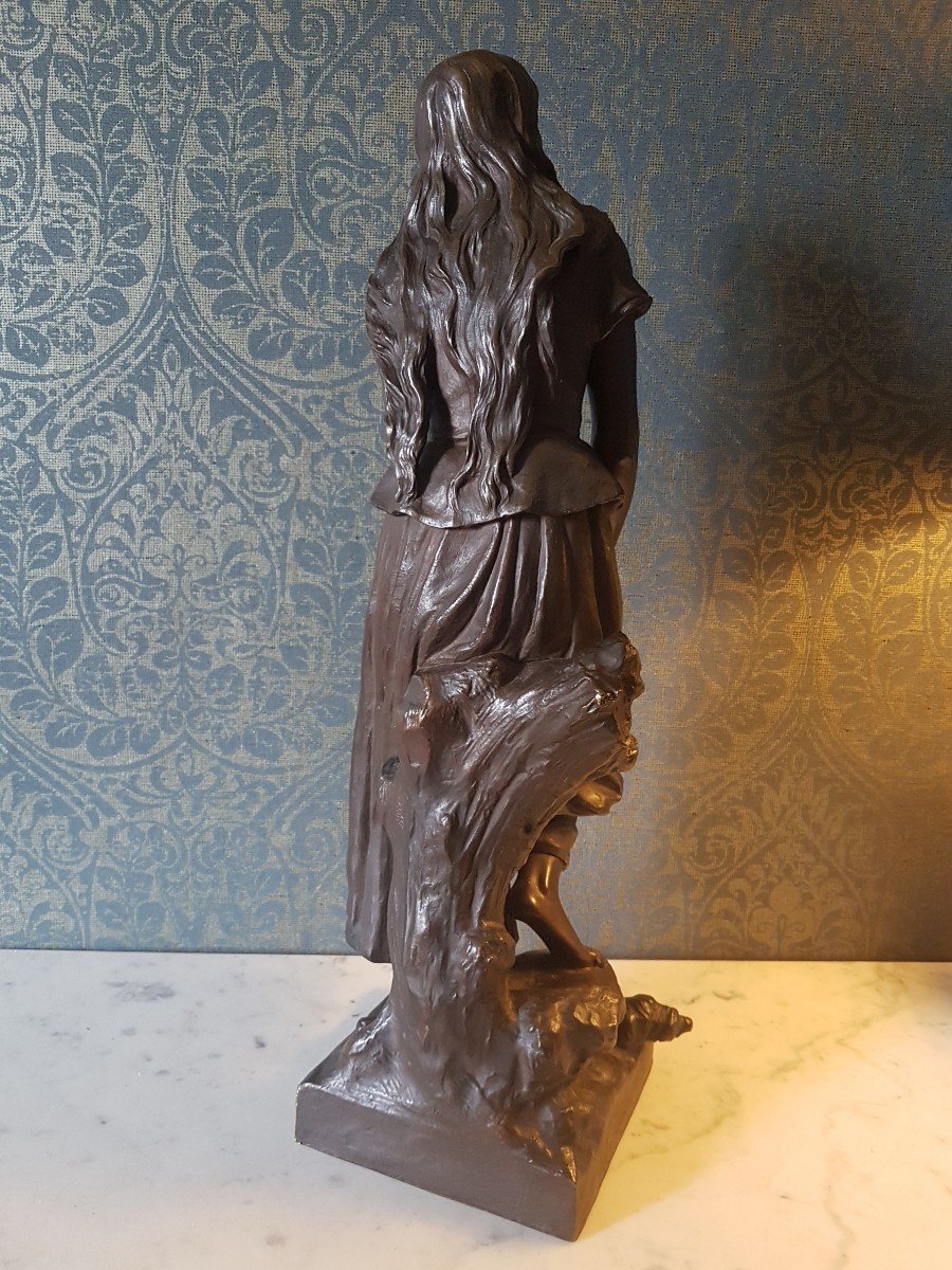 Sculpture En Bronze, Jeanne d'Arc Par Eugène Laurent. -photo-5