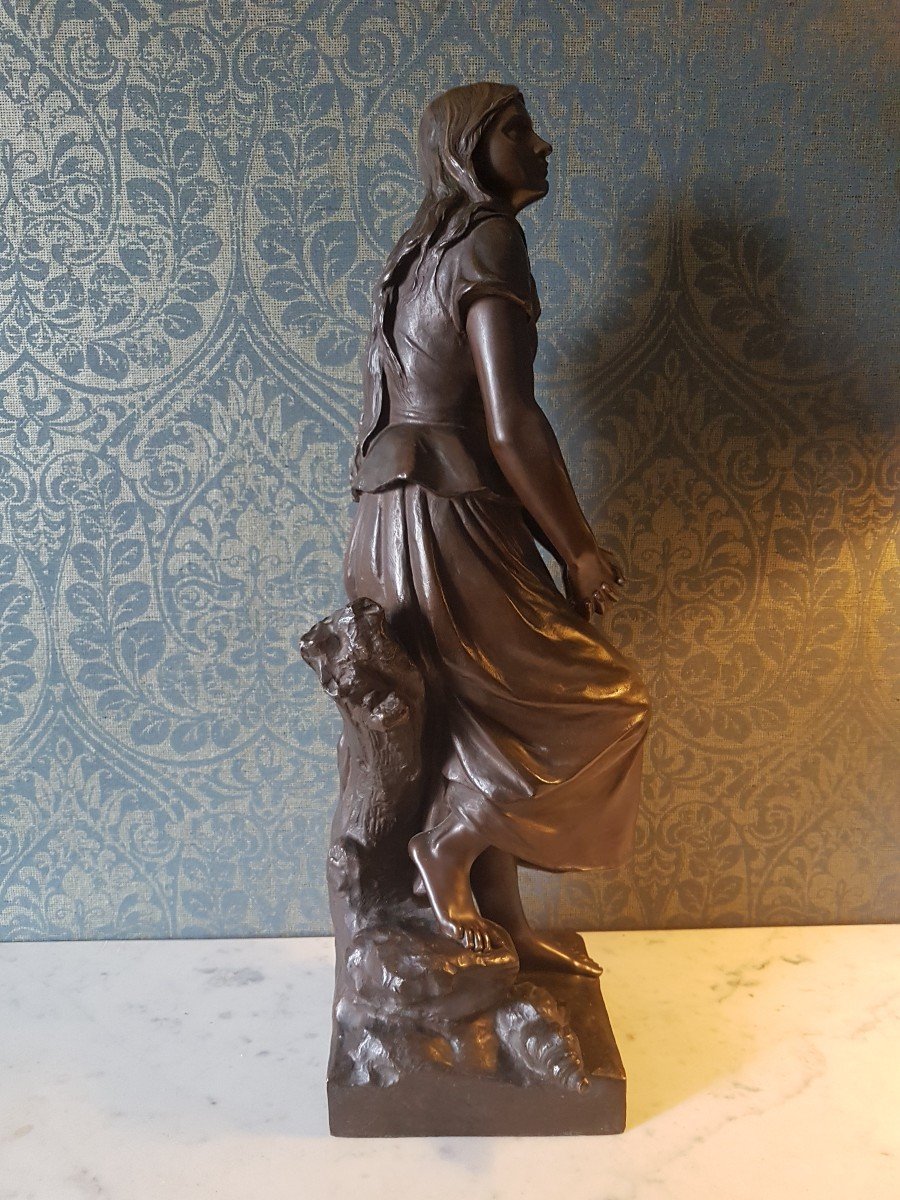 Sculpture En Bronze, Jeanne d'Arc Par Eugène Laurent. -photo-6