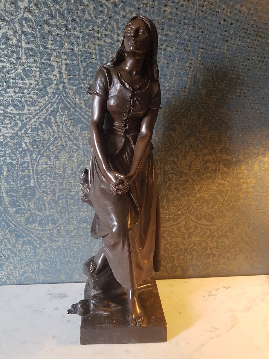 Sculpture En Bronze, Jeanne d'Arc Par Eugène Laurent. 