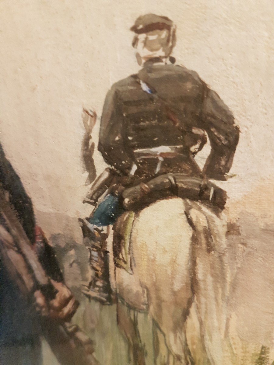 Military Watercolor, Napoleon III. -photo-3