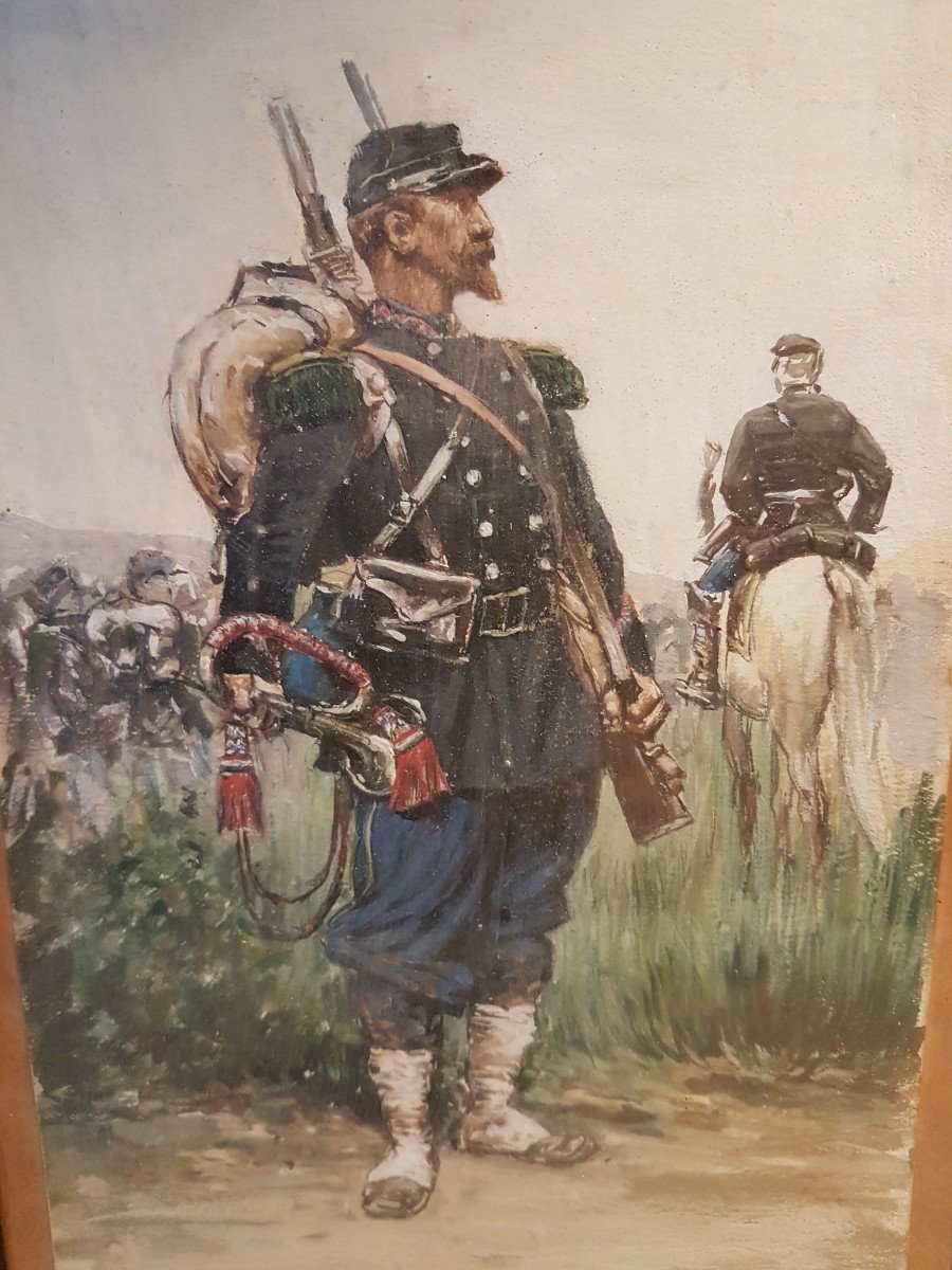 Military Watercolor, Napoleon III. -photo-4