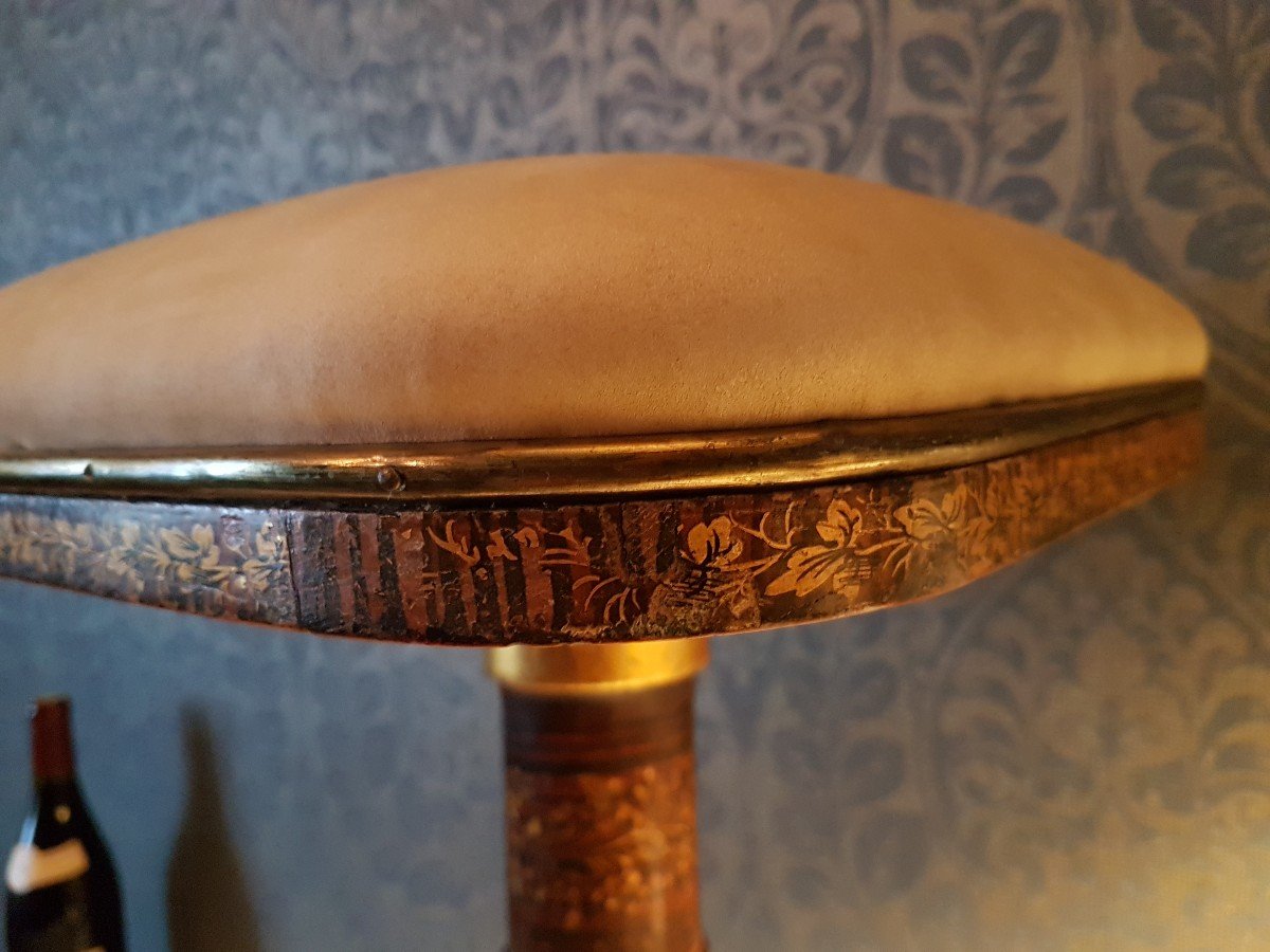 Piano Stool. In Faux Wood. Period: Empire. Restoration. -photo-3